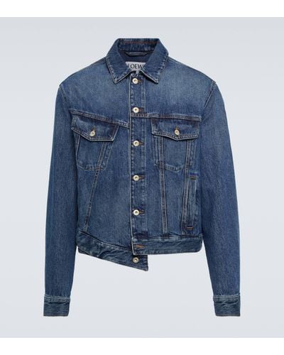 Loewe Asymmetric Denim Jacket - Blue