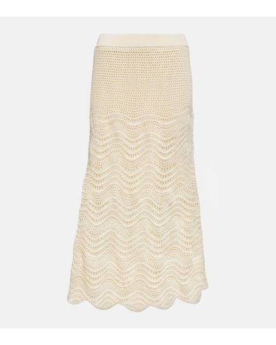 Zimmermann Devi Crochet Cotton Midi Skirt - Natural