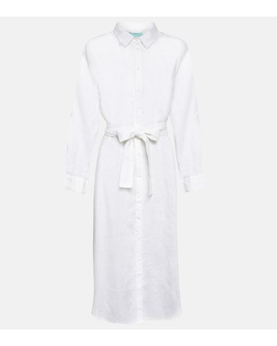 Melissa Odabash Dania Linen Shirt Dress - White