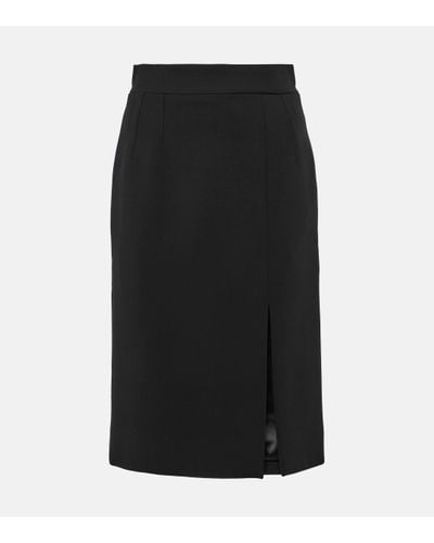 Dolce & Gabbana Wool-blend Midi Skirt - Black