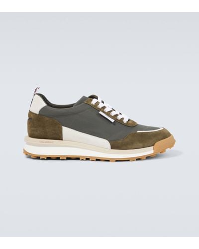 Thom Browne Alumni Leather-trimmed Trainers - Green