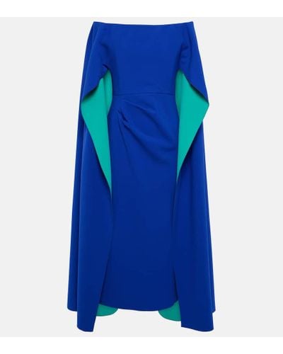 ROKSANDA Guiomar Cape-detail Gown - Blue