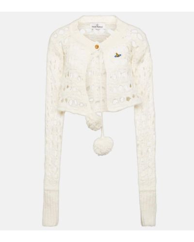 Vivienne Westwood Open-knit Alpaca-blend Cardigan - White