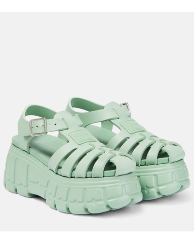 Miu Miu Fisherman Eva Platform Sandals - Green