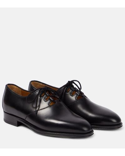 The Row Kay Leather Oxford Shoes - Black