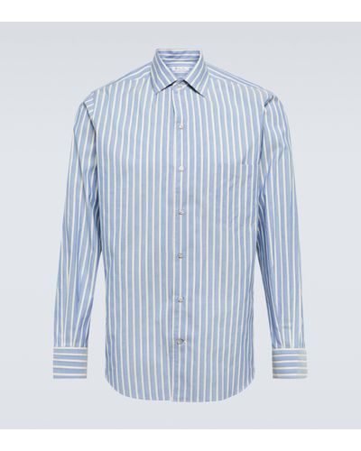 Loro Piana Andre Striped Cotton Shirt - Blue