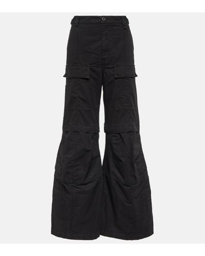 Balenciaga Cotton Cargo Trousers - Black