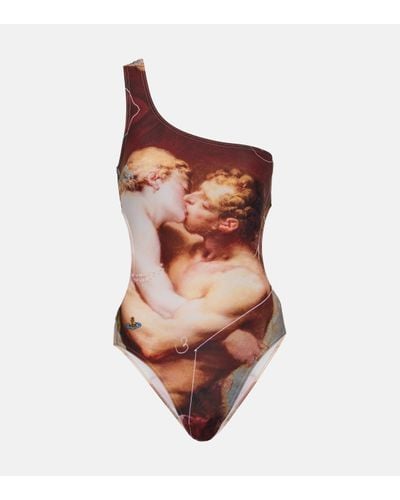 Vivienne Westwood Maillot de bain The Kiss asymetrique - Marron