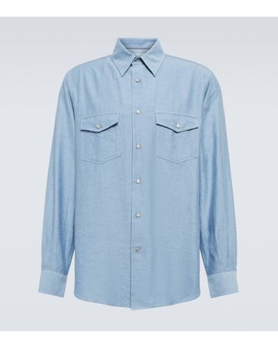 Loro Piana Thomas Cotton And Cashmere Shirt - Blue