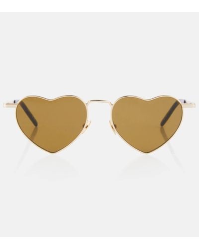 Saint Laurent Sl 301 Loulou Heart-shaped Sunglasses - Brown