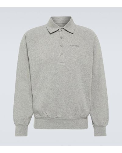 Givenchy Collared Cotton Jersey Sweatshirt - Grey