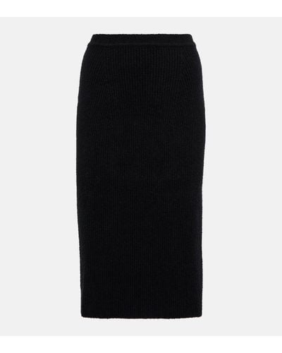 Wardrobe NYC Ribbed Midi Skirt - Black