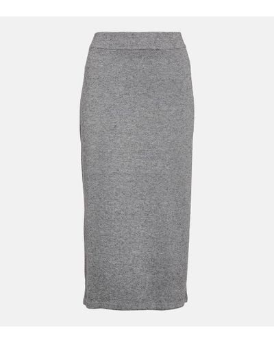 Vince Jersey Midi Skirt - Gray