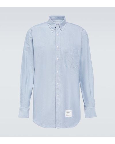 Thom Browne Camisa de algodon - Azul