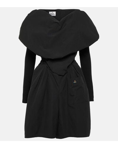 Vivienne Westwood Gathered Cotton Playsuit - Black