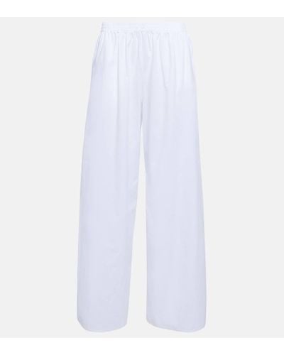 The Row Pantalones Goyan de algodon de tiro alto - Blanco