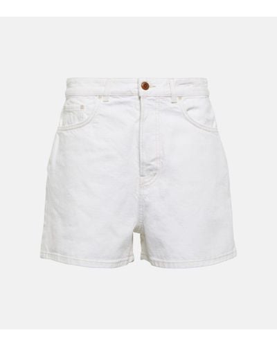 Chloé Shorts di jeans a vita alta - Bianco