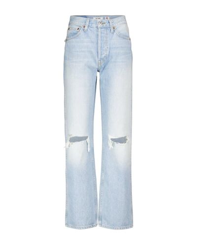 RE/DONE High-Rise Straight Jeans 90s Loose - Blau