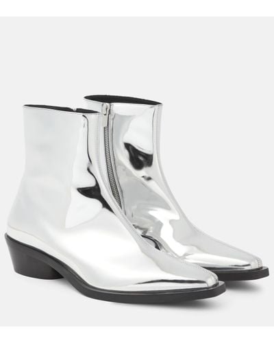 Proenza Schouler Bronco Metallic Ankle Boots - White