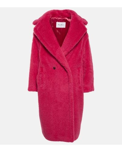 Max Mara Teddy Bear Icon Alpaca, Wool, And Silk Coat - Pink