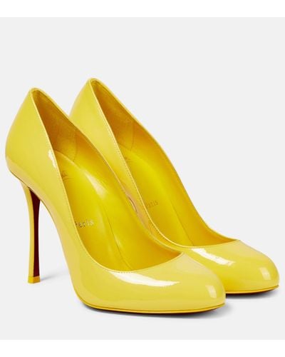 Christian Louboutin Dolly Patent Leather Court Shoes - Yellow