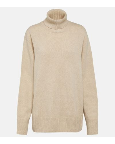 The Row Stepny Wool And Cashmere Turtleneck Jumper - Natural