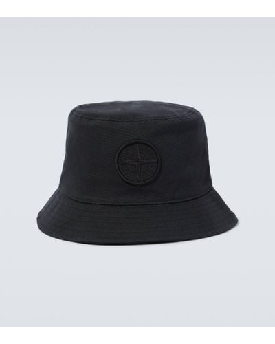 Stone Island Compass Canvas Bucket Hat - Black