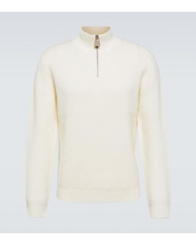 JW Anderson Pullover in lana con zip corta - Bianco