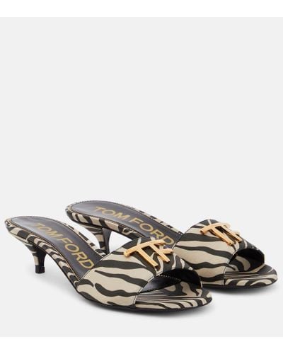 Tom Ford Embellished Leopard-print Sandals - Multicolor