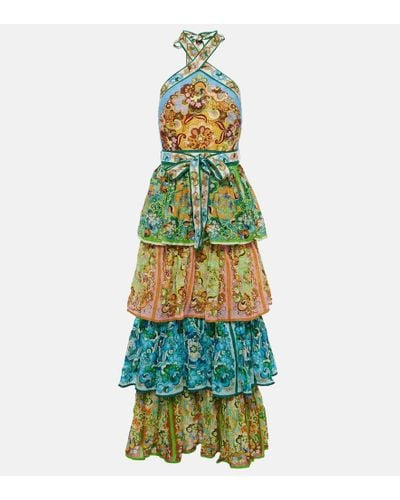 ALÉMAIS Dreamer Halterneck Tiered Dress - Multicolor