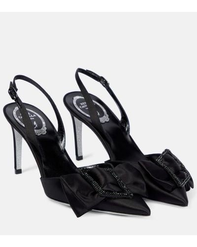 Rene Caovilla Pumps in raso con fiocco - Nero