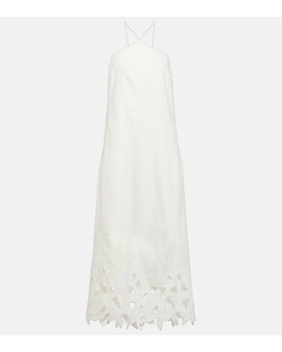 Jonathan Simkhai Simone Linen-blend Midi Dress - White