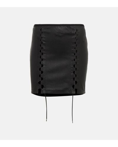 Dion Lee Hinge-seam Leather Miniskirt - Black