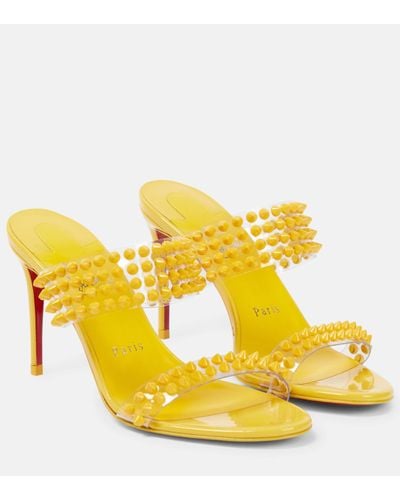 Christian Louboutin Mules Spike Only 85 en cuir verni et PVC a clous - Multicolore