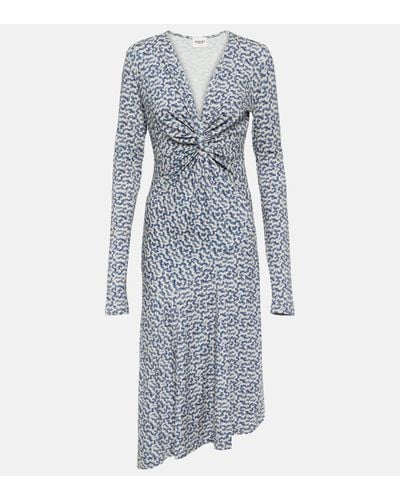 Isabel Marant Lania Printed Jersey Midi Dress - Blue