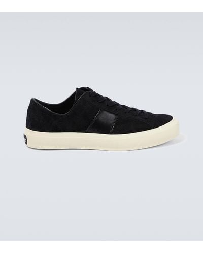 Tom Ford Cambridge Leather-trimmed Suede Trainers - Black