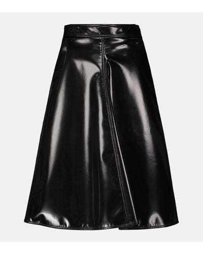 Moncler Genius 2 Moncler 1952 Faux Leather Midi Skirt - Black
