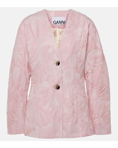 Ganni Blazer aus Jacquard - Pink