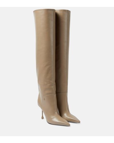 Jimmy Choo Cycas 95 Leather Over-the-knee Boots - Natural