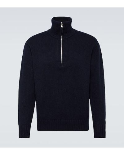 Allude Cashmere Half-zip Sweater - Blue