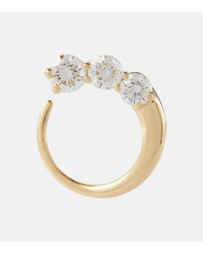 Melissa Kaye Pendientes Aria Earwrap de oro de 18 ct con diamantes - Blanco