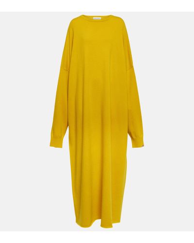 Extreme Cashmere N°289 May Cashmere-blend Jumper Dress - Yellow