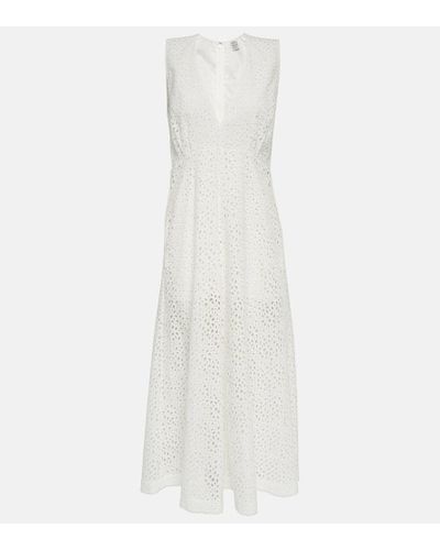 Totême Broderie Anglaise Cotton Maxi Dress - White