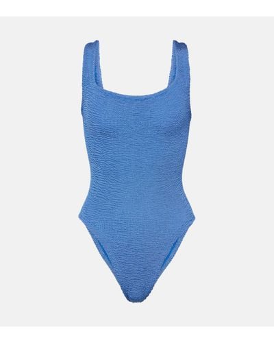 Hunza G Square Neck Swimsuit - Blue