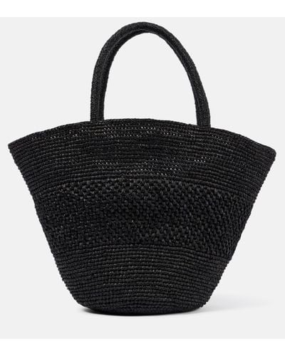 The Row Emilie Raffia Basket Bag - Black