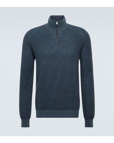 Brioni Jersey de cachemir, lana y seda - Azul