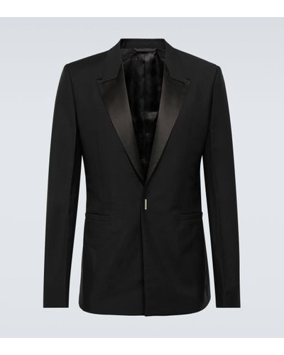 Givenchy Veste de costume en laine et mohair - Noir