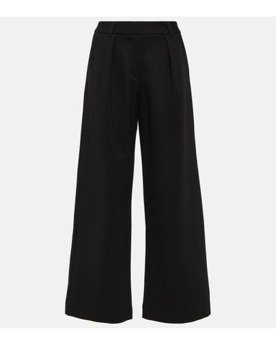 Velvet Leona High-rise Wide-leg Trousers - Black