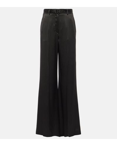 Gabriela Hearst Pantalon ample Mabon en soie - Noir