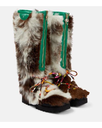 Emilio Pucci Freezy Shearling Knee-high Boots - Green